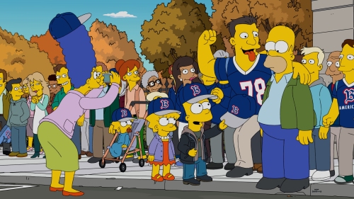 THE SIMPSONS: After Homer catches Bart rooting for Springfield’s football rival, the Boston Americans, he plans a family “hate-cation” trip to Boston in an attempt to show Bart that Boston is a terrible city on the all-new “The Town” episode airing Sunday, Oct 9, (8:00-8:30 PM ET/PT). THE SIMPSONS ™ and  © 2016 TCFFC ALL RIGHTS RESERVED.  CR:FOX.